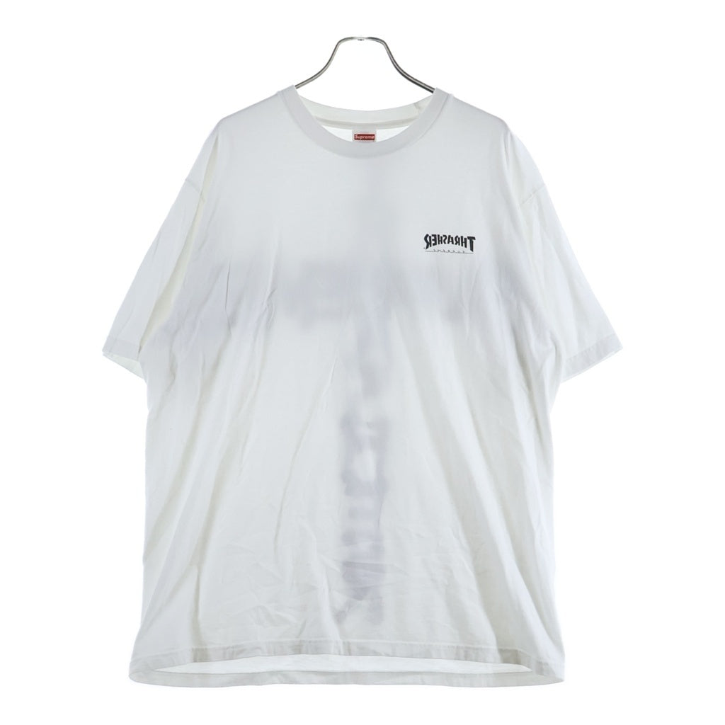 SUPREME(シュプリーム) 24AW × THRASHER Thrasher Cross Tee ×スラッシャー クロスプリント クルーネック 半袖Tシャツ カットソー ホワイト