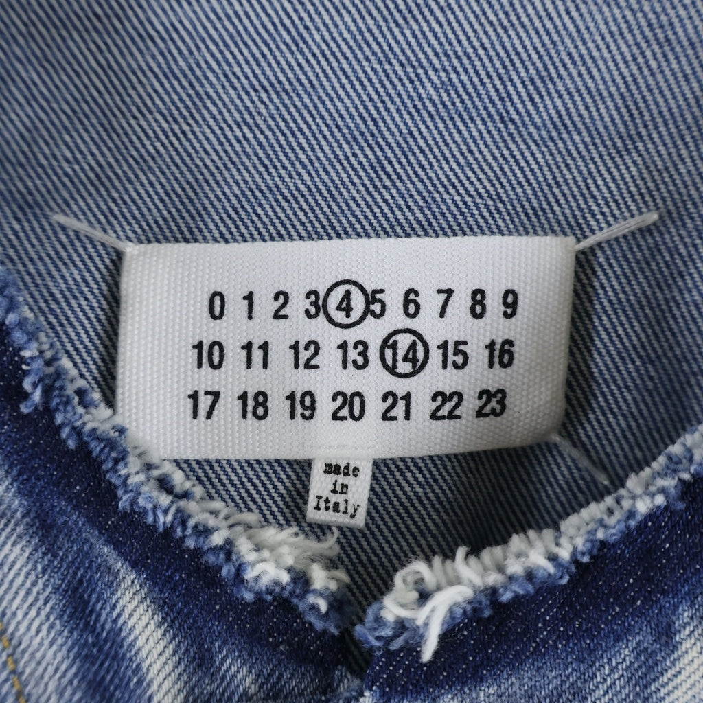 Maison Margiela(メゾンマルジェラ) 24SS ノーカラー ウォッシュ加工 デニムジャケット SI1AM0006 インディゴ