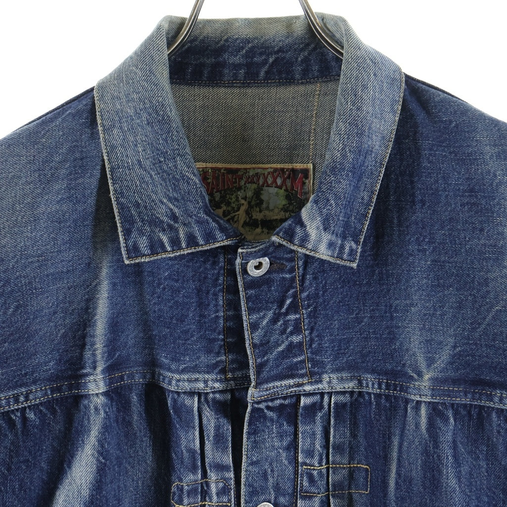 SAINT MICHAEL(セントマイケル) 25SS ×BerBerJin DENIM JACKET DAMAGE SM-HR8-0000-C39 ×ベルベルジン ダメージ加工 デニムジャケット インディゴ