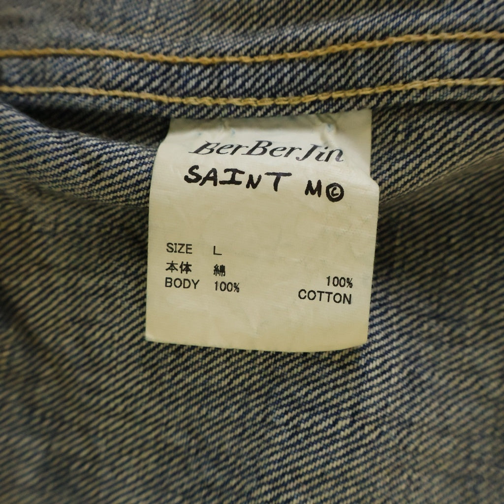 SAINT MICHAEL(セントマイケル) 25SS ×BerBerJin DENIM JACKET DAMAGE SM-HR8-0000-C39 ×ベルベルジン ダメージ加工 デニムジャケット インディゴ
