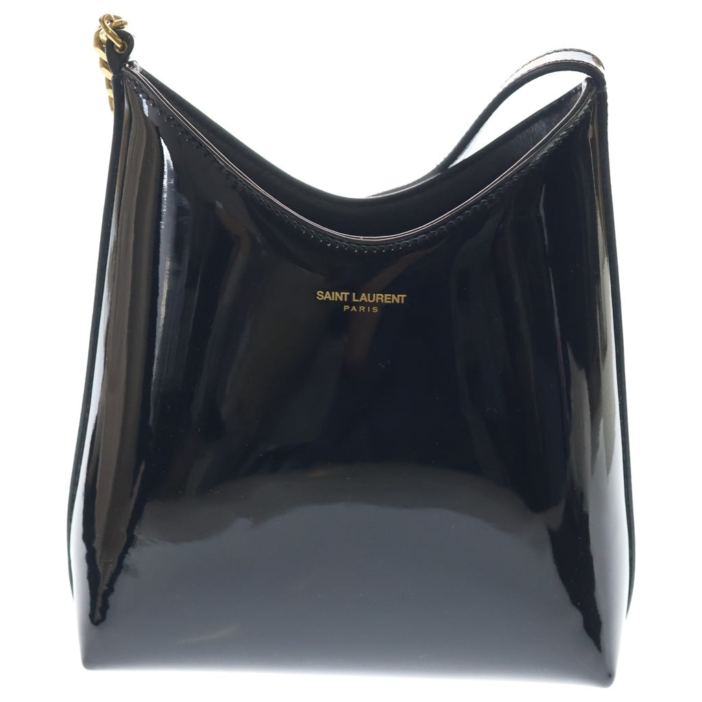 SAINT LAURENT PARIS(サンローランパリ) Rendez-vous Mini Hobo Bag ランデブー カサンドラ パテントレザー ホーボーバッグ ブラック 773626 レディース