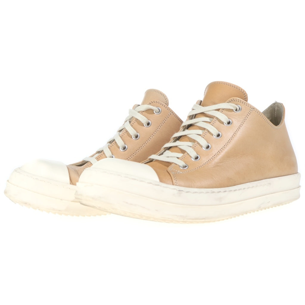 Rick Owens(リックオウエンス) ラモーンズ ローカットレザースニーカー ベージュ