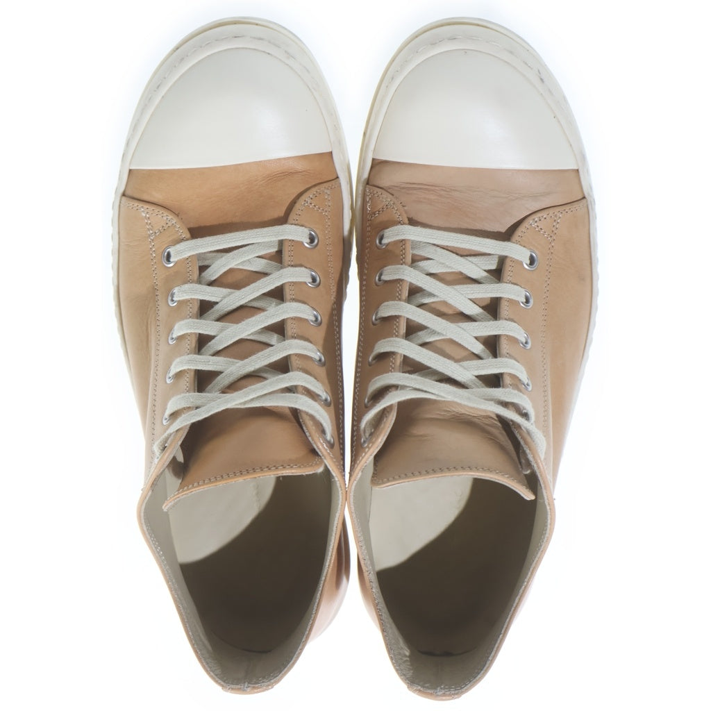 Rick Owens(リックオウエンス) ラモーンズ ローカットレザースニーカー ベージュ