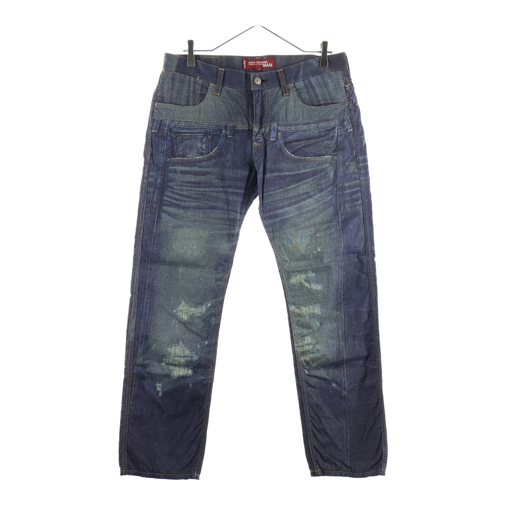 JUNYA WATANABE COMME des GARCONS(ジュンヤワタナベ コムデギャルソン) × Levi's 転写プリント ストレートパンツ WE-P206 インディゴブルー