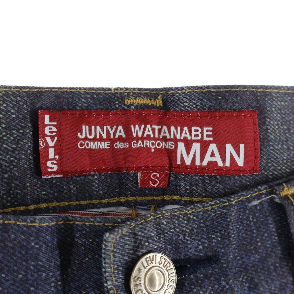 JUNYA WATANABE COMME des GARCONS(ジュンヤワタナベ コムデギャルソン) × Levi's 転写プリント ストレートパンツ WE-P206 インディゴブルー