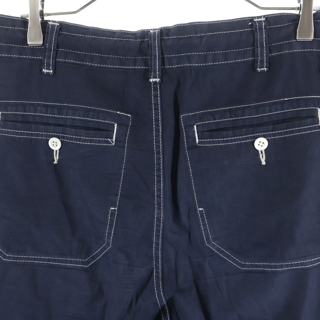 JUNYA WATANABE COMME des GARCONS(ジュンヤワタナベ コムデギャルソン) ドローストリング コットンツイル ストレートパンツ WS-P050 ネイビー