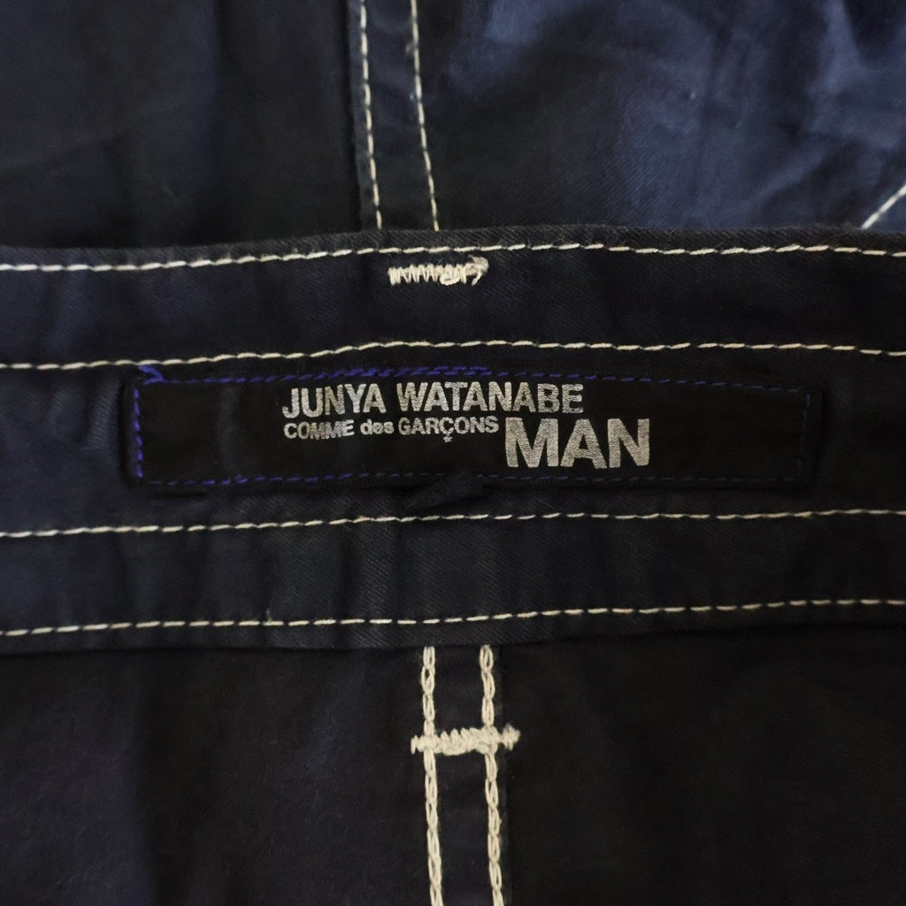 JUNYA WATANABE COMME des GARCONS(ジュンヤワタナベ コムデギャルソン) ドローストリング コットンツイル ストレートパンツ WS-P050 ネイビー