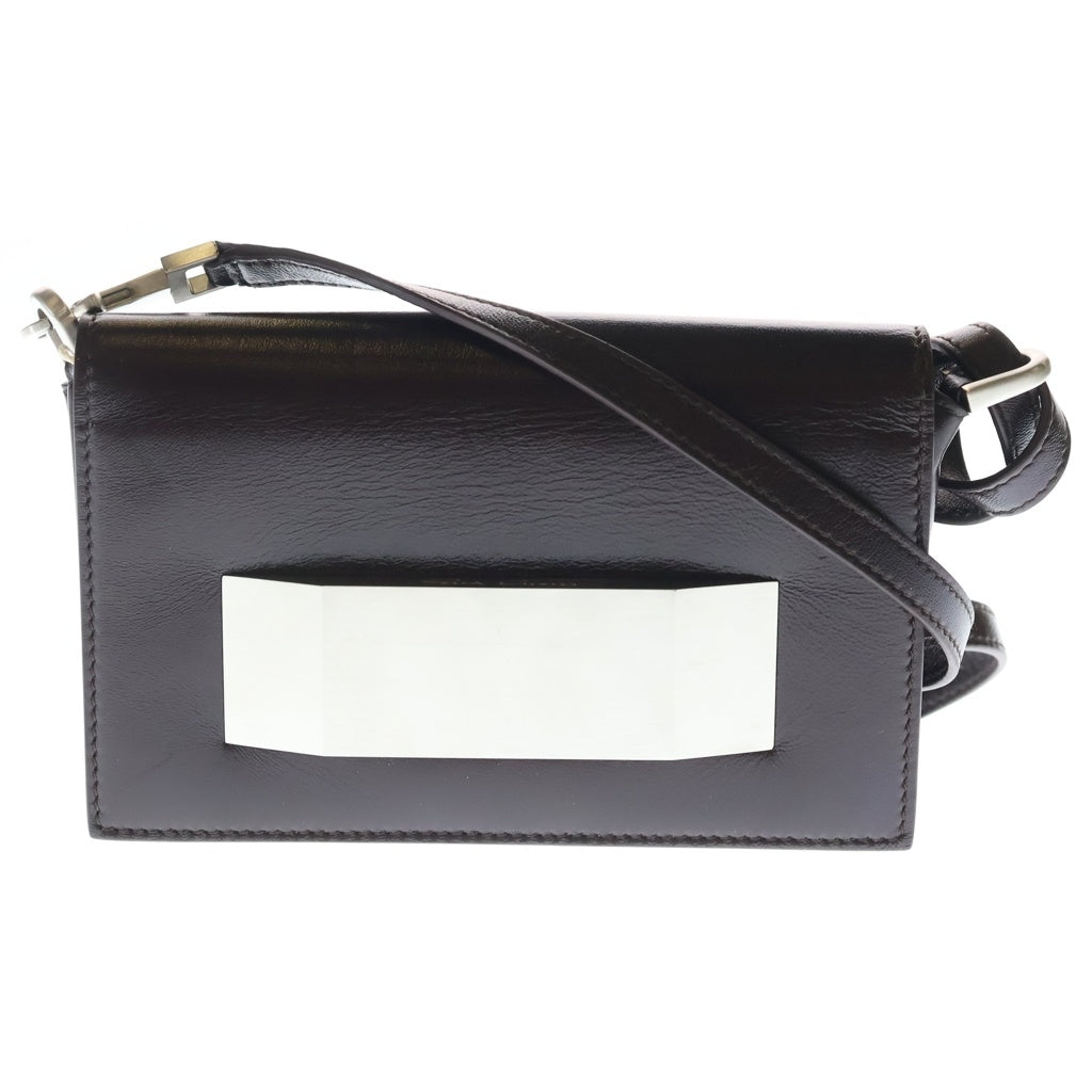 Rick Owens(リックオウエンス) 25SS CLUTCH BAG レザーショルダーバッグ ブラウン RA01E0622-LBP レディース
