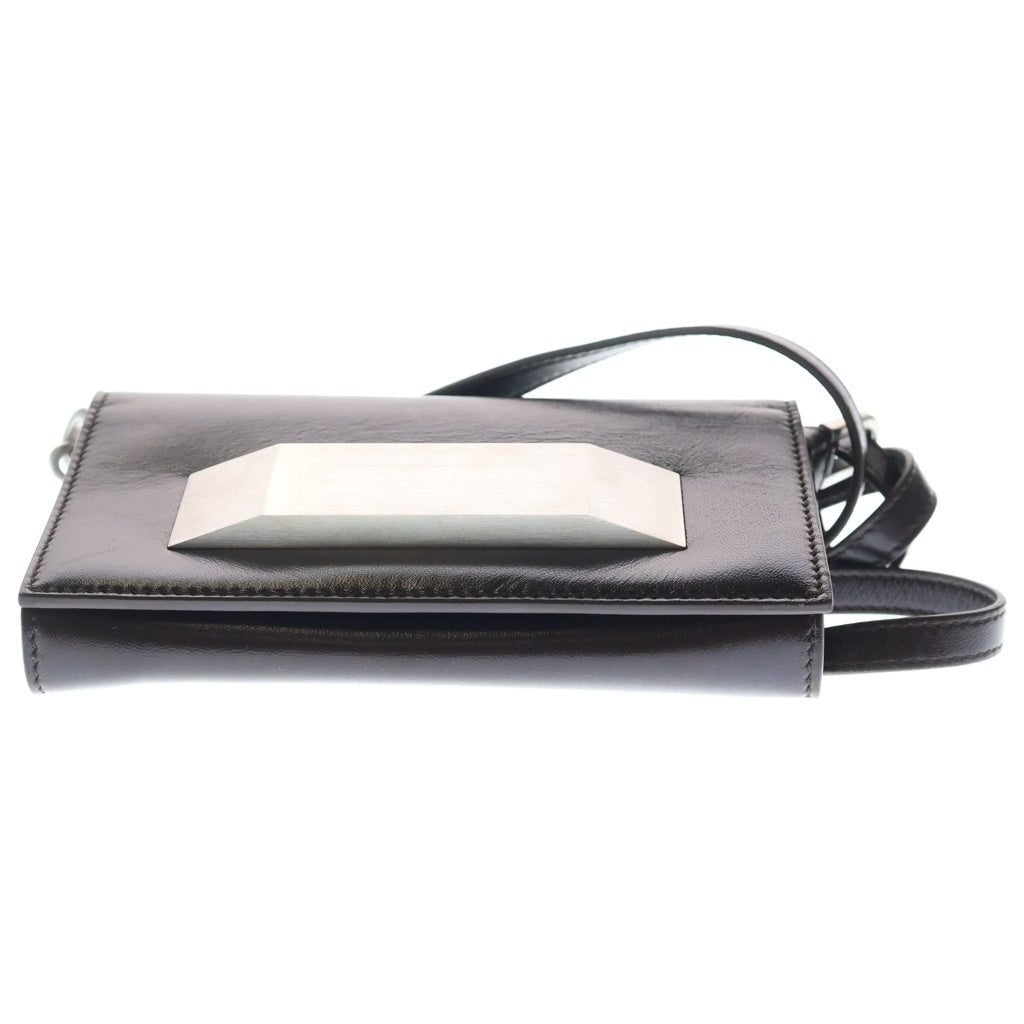 Rick Owens(リックオウエンス) 25SS CLUTCH BAG レザーショルダーバッグ ブラウン RA01E0622-LBP レディース