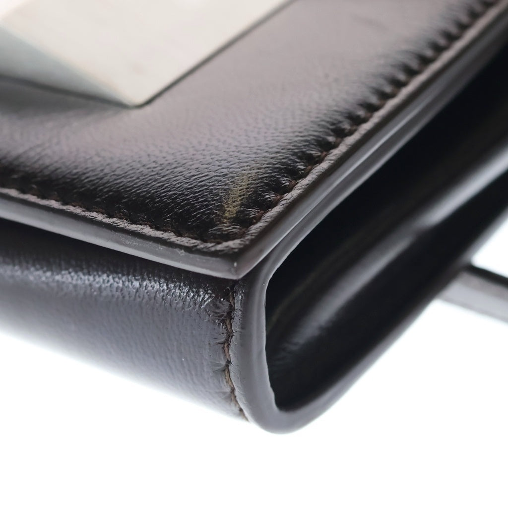 Rick Owens(リックオウエンス) 25SS CLUTCH BAG レザーショルダーバッグ ブラウン RA01E0622-LBP レディース