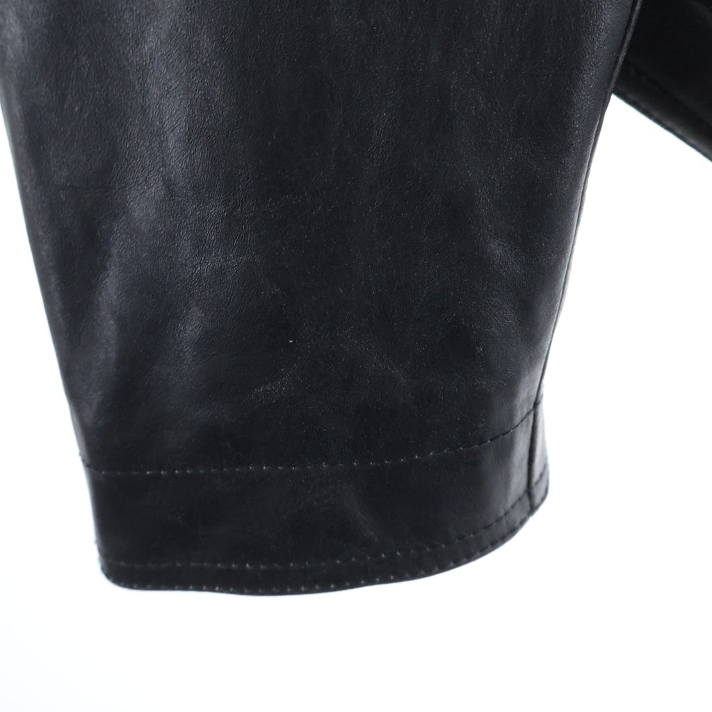 Rick Owens(リックオウエンス) 25SS CROPPED JUMBO BAUHAUS STOOGES クロップド ジャンボバウハウス カーフレザー ライダースジャケット ブラック RP01E7717-LTP