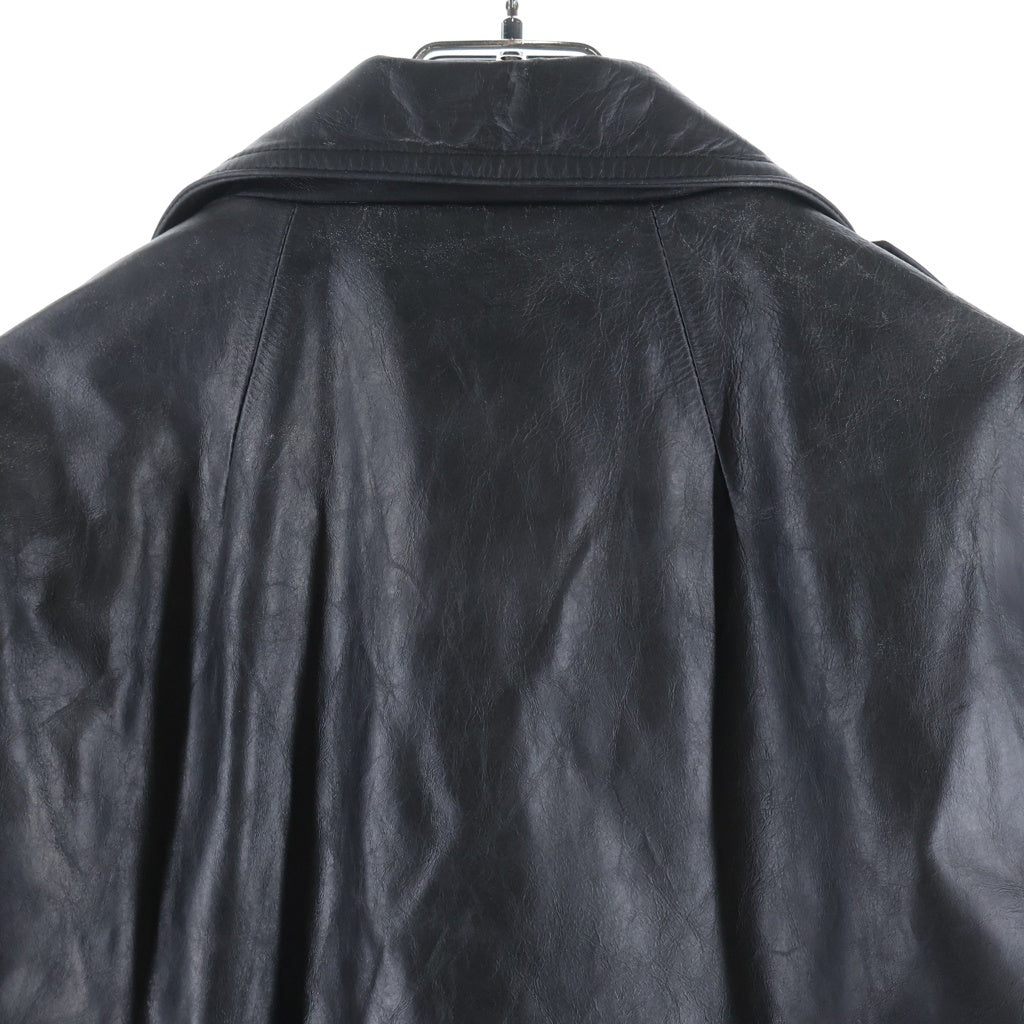 Rick Owens(リックオウエンス) 25SS CROPPED JUMBO BAUHAUS STOOGES クロップド ジャンボバウハウス カーフレザー ライダースジャケット ブラック RP01E7717-LTP