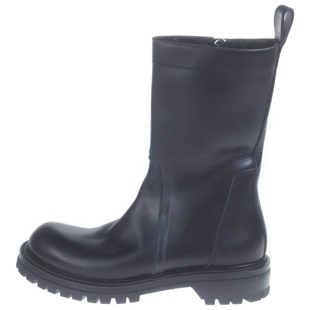 Rick Owens(リックオウエンス) 25SS ARMY CREEPER アーミークリーパー レザーハイカットブーツ ブラック RU01E5850-LGE