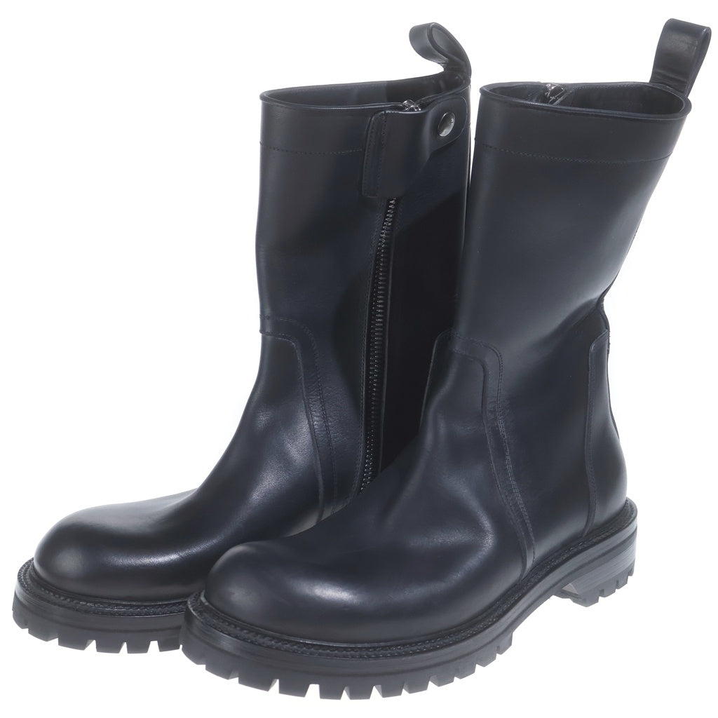 Rick Owens(リックオウエンス) 25SS ARMY CREEPER アーミークリーパー レザーハイカットブーツ ブラック RU01E5850-LGE