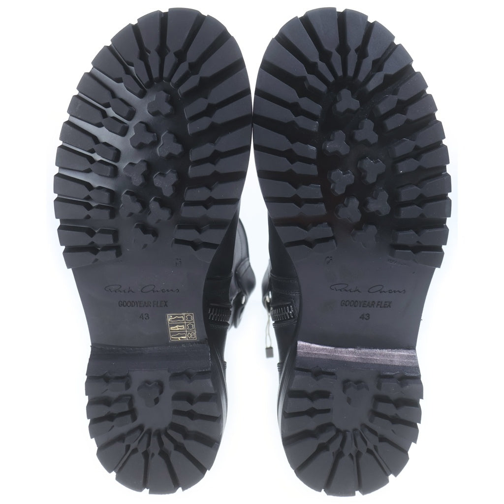Rick Owens(リックオウエンス) 25SS ARMY CREEPER アーミークリーパー レザーハイカットブーツ ブラック RU01E5850-LGE