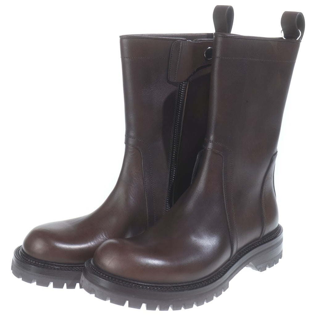 Rick Owens(リックオウエンス) 25SS ARMY CREEPER アーミークリーパー レザーハイカットブーツ ブラウン RU01E5850-LGE