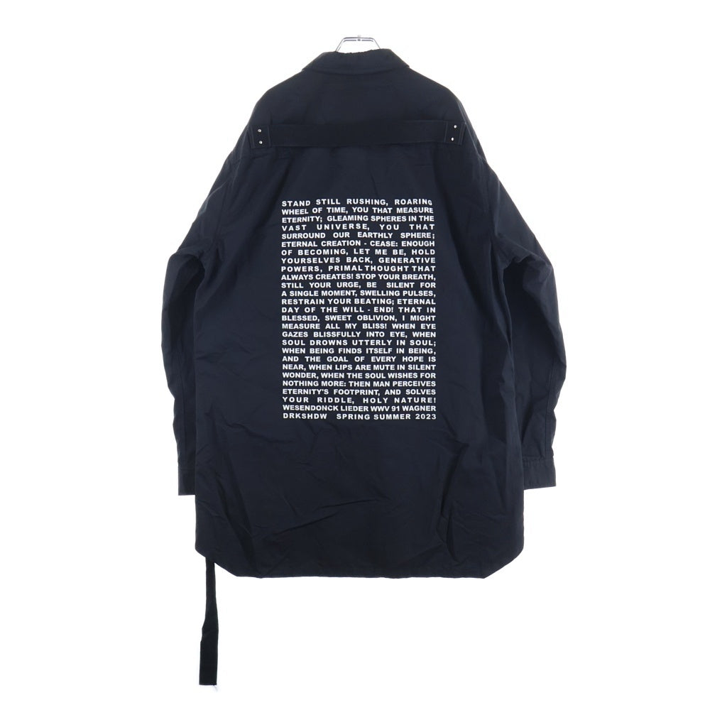 DRKSHDW(ダークシャドウ) 23SS WOVEN JUMBO OUTERSHIRT ジャンボ アウターシャツ 長袖シャツジャケット ブラック DU01C6753-MUEP3