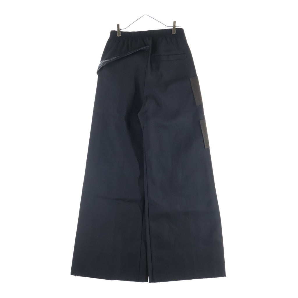 Rick Owens(リックオウエンス) 24AW WIDE BELA PANTS ワイドベラ 異素材切替 ワイドパンツ ブラック RR02D6307-HDUWTY