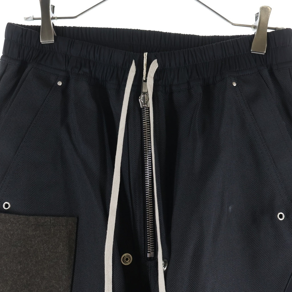 Rick Owens(リックオウエンス) 24AW WIDE BELA PANTS ワイドベラ 異素材切替 ワイドパンツ ブラック RR02D6307-HDUWTY