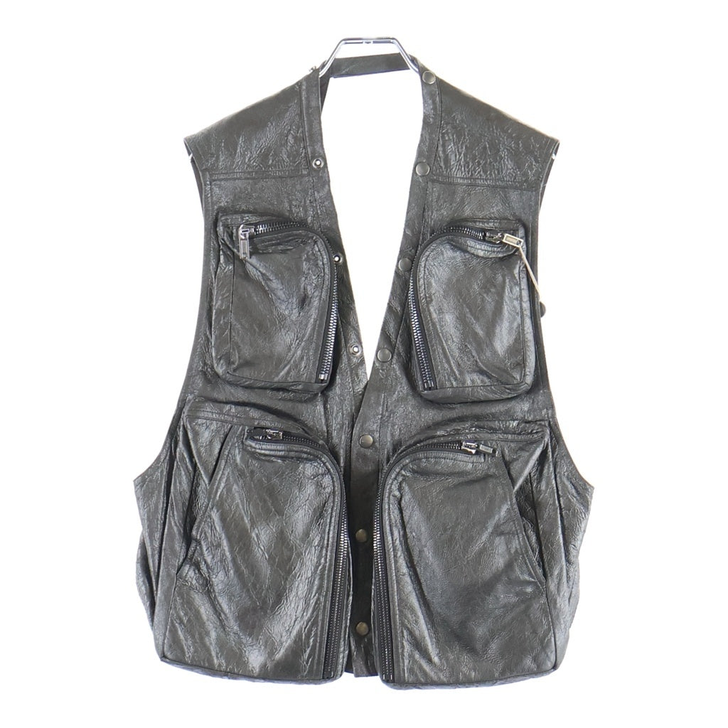 Rick Owens(リックオウエンス) 25SS CARGO VEST レザーカーゴベスト グレー RU01E5767-LBAM