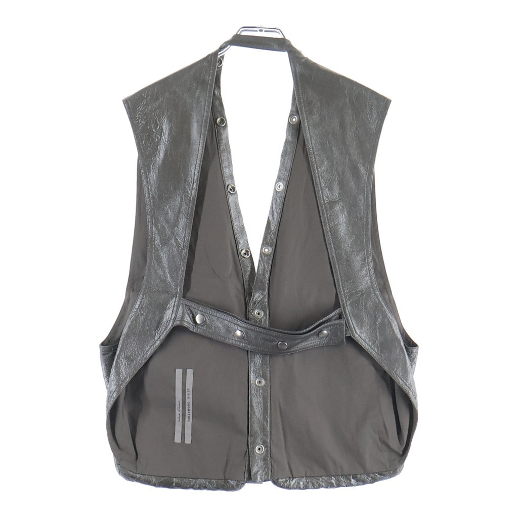 Rick Owens(リックオウエンス) 25SS CARGO VEST レザーカーゴベスト グレー RU01E5767-LBAM