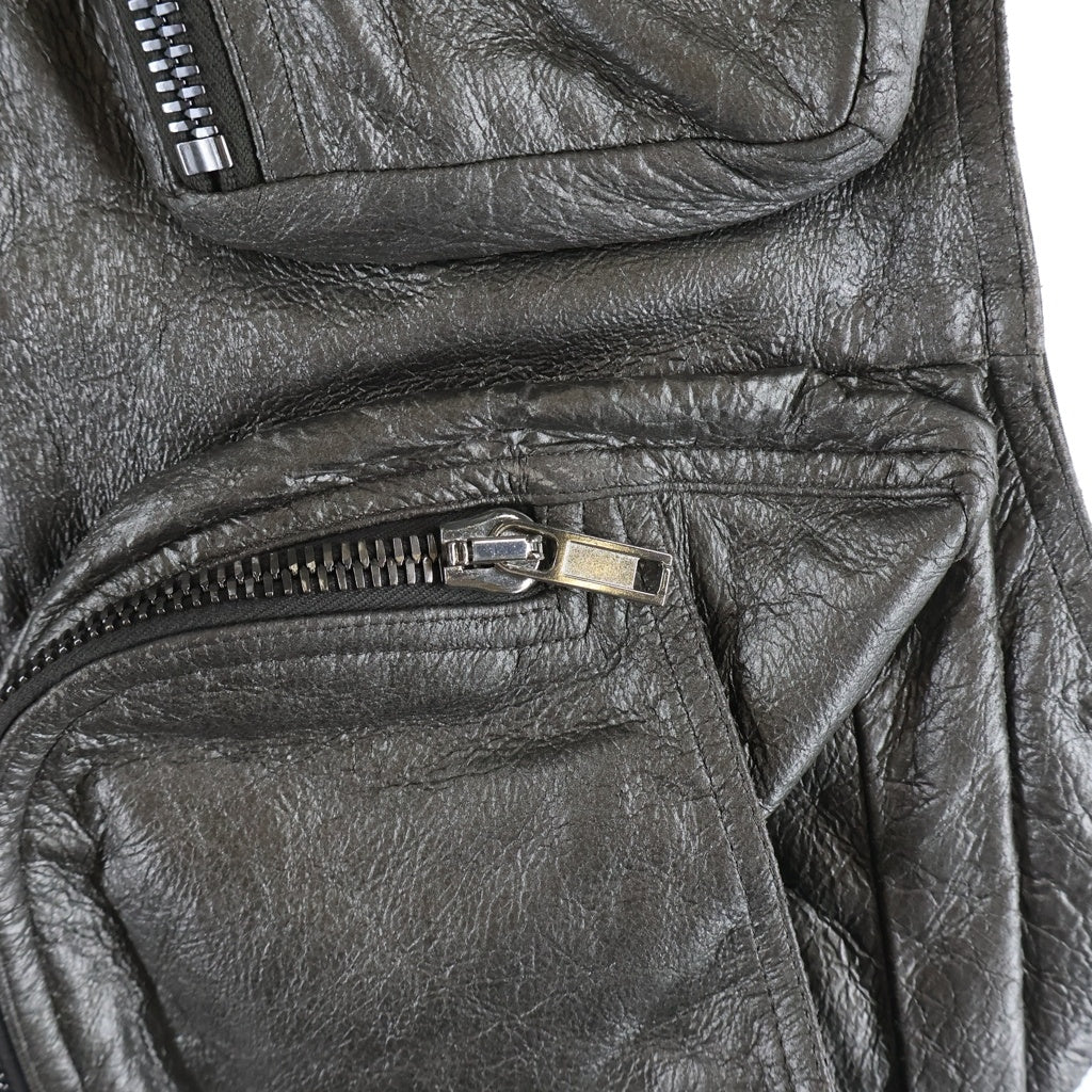Rick Owens(リックオウエンス) 25SS CARGO VEST レザーカーゴベスト グレー RU01E5767-LBAM