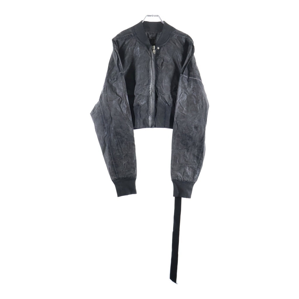 DRKSHDW(ダークシャドウ) 25SS FLIGHT JKT CROPPED コーティング加工 クロップド フライトジャケット グレー DS01E3719-PF