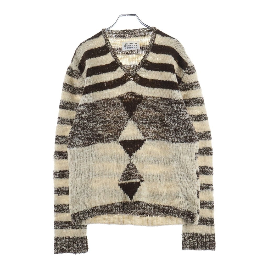 Maison Margiela(メゾンマルジェラ) 07AW ここのえ期 V Neck Knit Sweater Vネック ウールニットセーター アイボリー