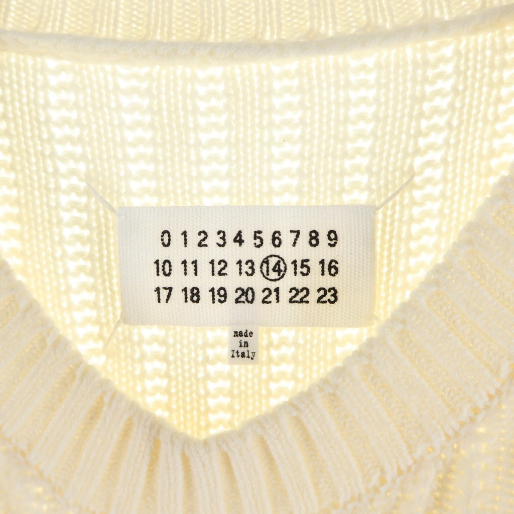 Maison Margiela(メゾンマルジェラ) 13AW Fisherman Knit Sweater フィッシャーマン クルーネックニットセーター アイボリー S30HA0654