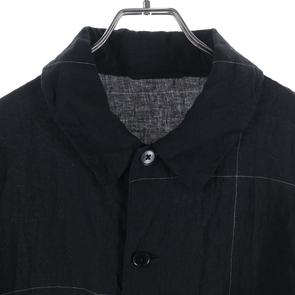 KAPTAIN SUNSHINE(キャプテンサンシャイン) 25SS Work Shirt Jacket リネン ワークシャツジャケット 長袖シャツ ブラック KS25SJK18