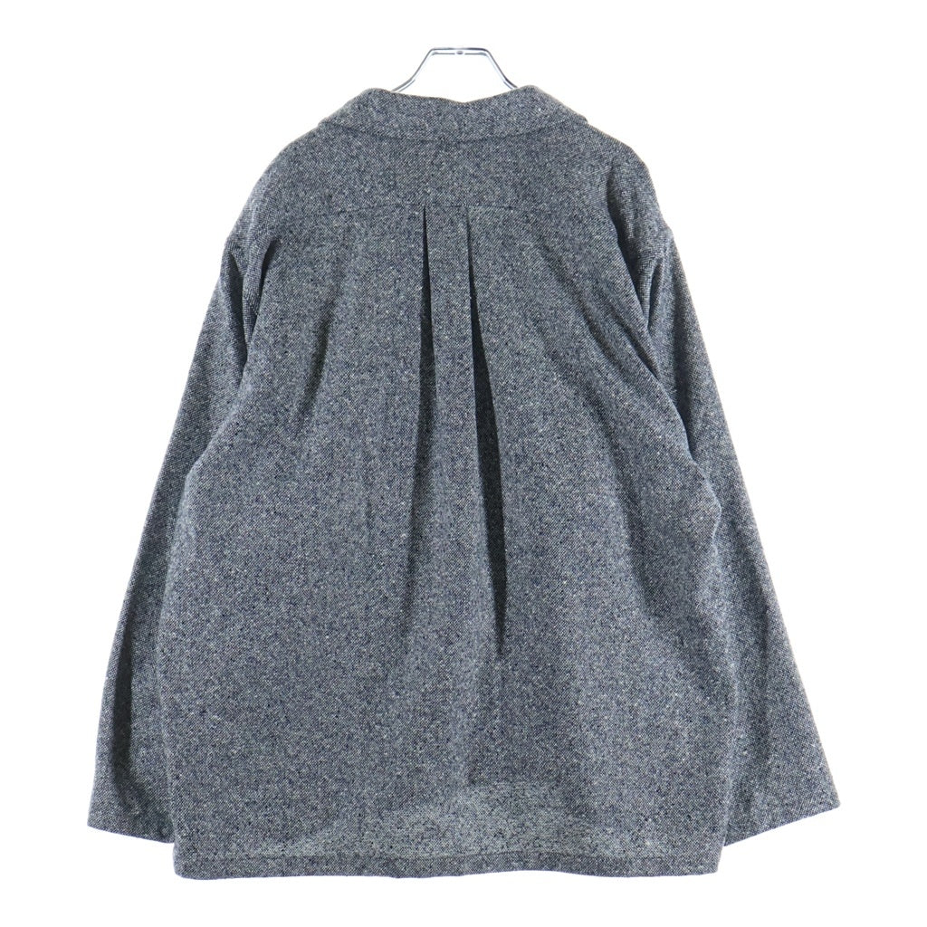 MARKAWARE(マーカウェア) CASHMERE DONEGAL TWEED OPEN COLLAR SHIRT L/S カシミヤドネガルツィード オープンカラーシャツ 長袖シャツ グレー A23D-09SH01C