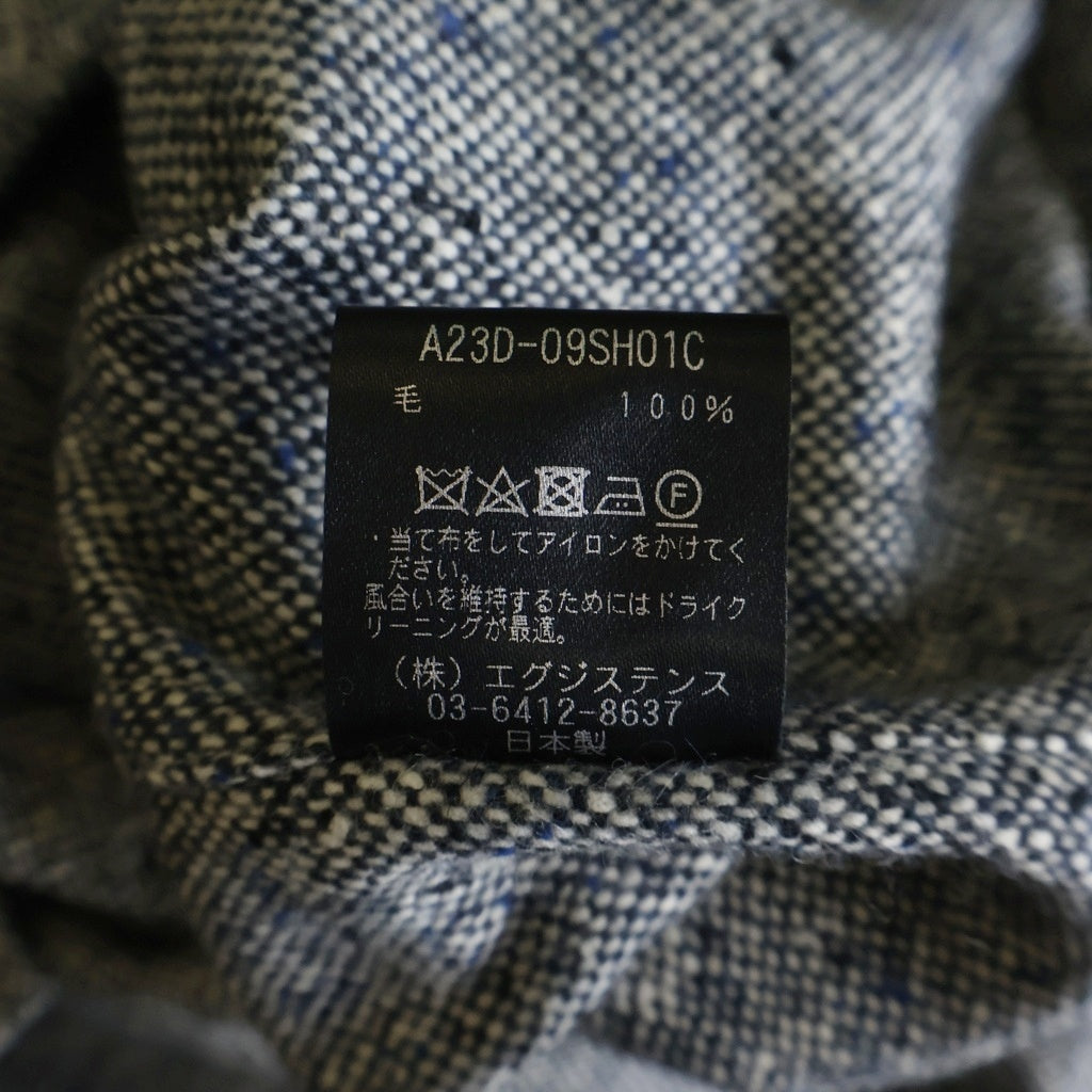 MARKAWARE(マーカウェア) CASHMERE DONEGAL TWEED OPEN COLLAR SHIRT L/S カシミヤドネガルツィード オープンカラーシャツ 長袖シャツ グレー A23D-09SH01C