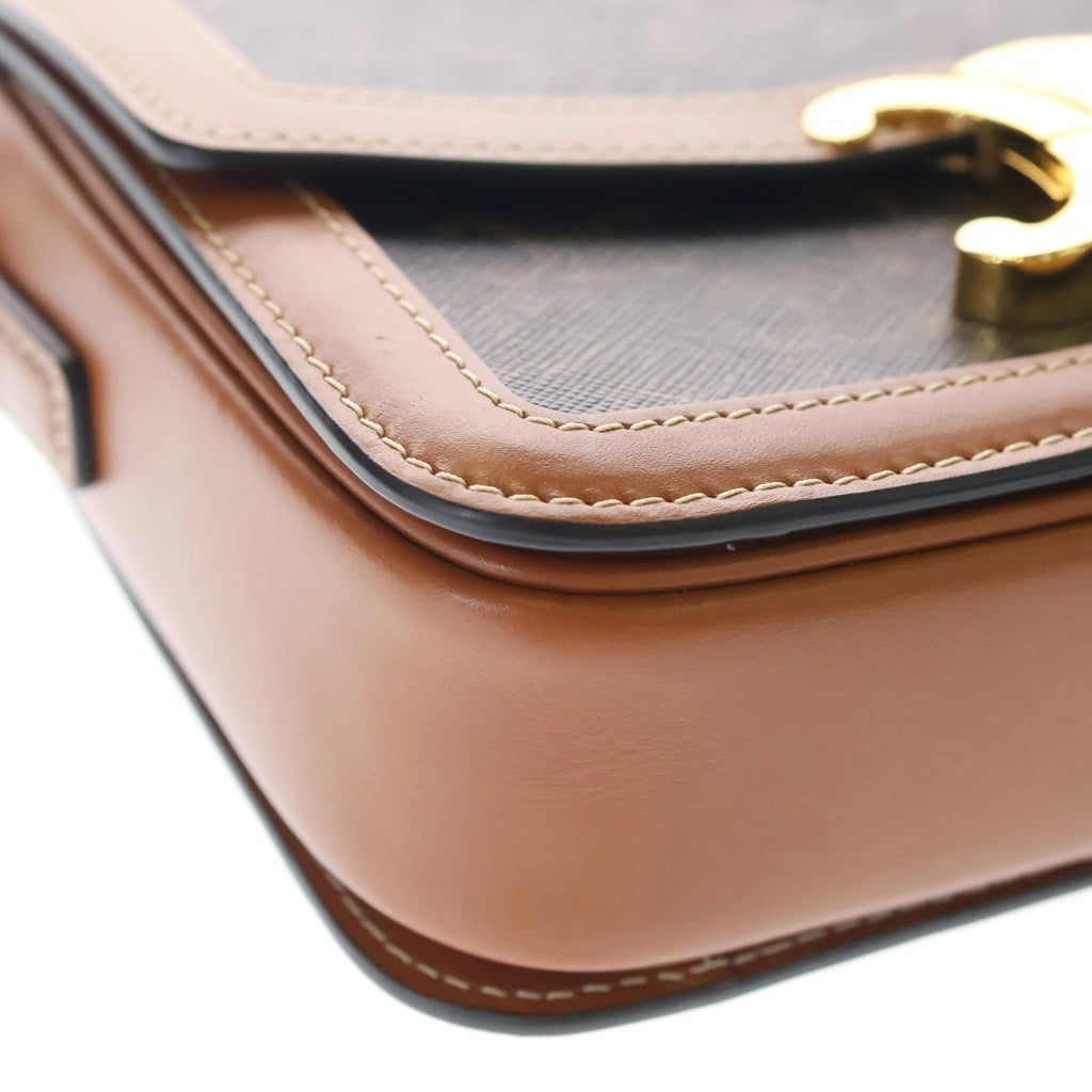 CELINE(セリーヌ) ティーン トリオンフバック トリオンフキャバス カーフレザータン ショルダーバッグ ブラウン レディース