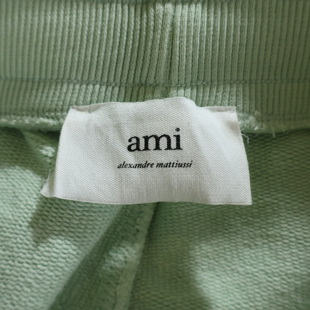 AMI Alexandre Mattiussi(アミアレクサンドルマテュッシ) Short Pants ハートロゴ刺繍 スウェットハーフパンツ ショーツ グリーン E22HSO602.747