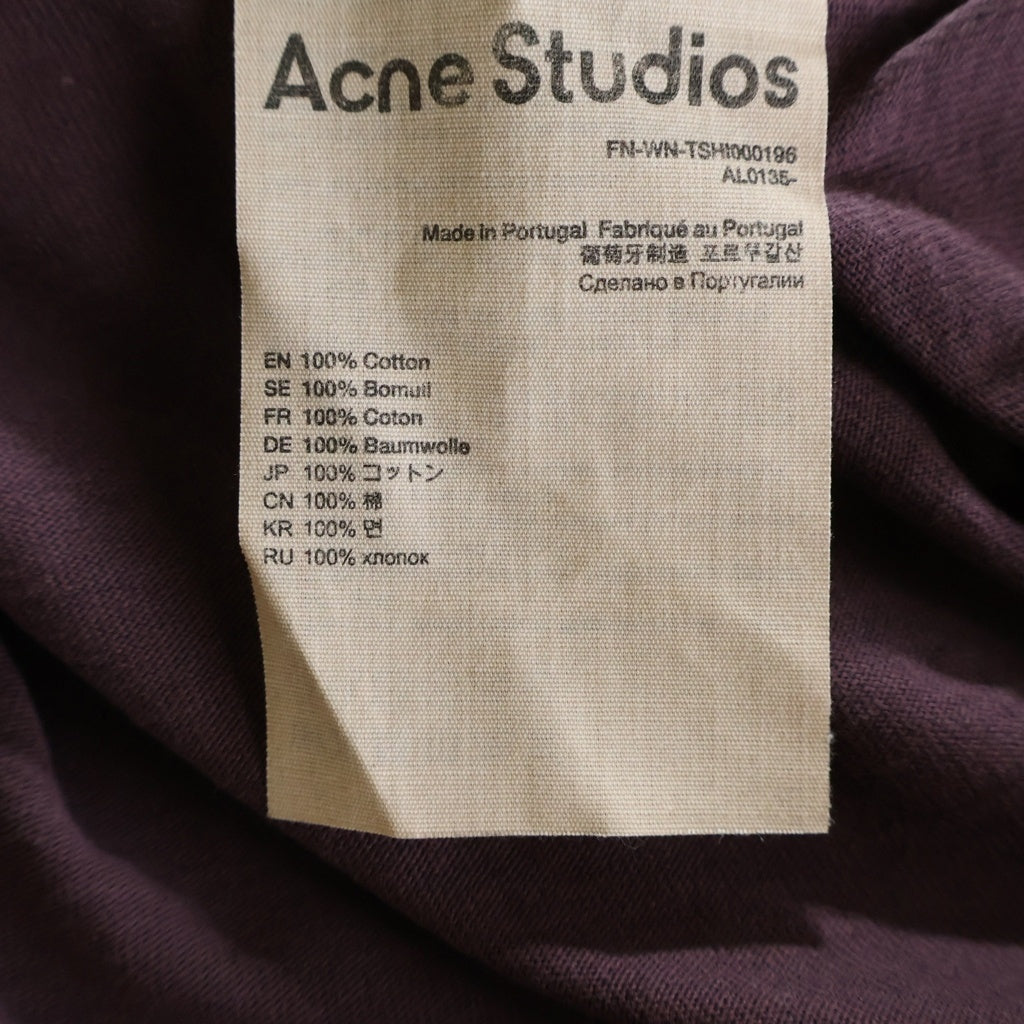 Acne Studios(アクネ ストゥディオズ) T-Shirt ロゴプリント 半袖Tシャツ バーガンディー AL0135-