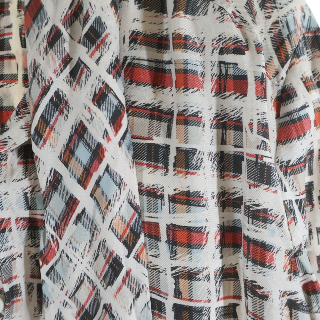 BURBERRY(バーバリー) Scribble Check Silk Dress 長袖チェックドレスシャツ シルクシャツ マルチ レディース 4072889