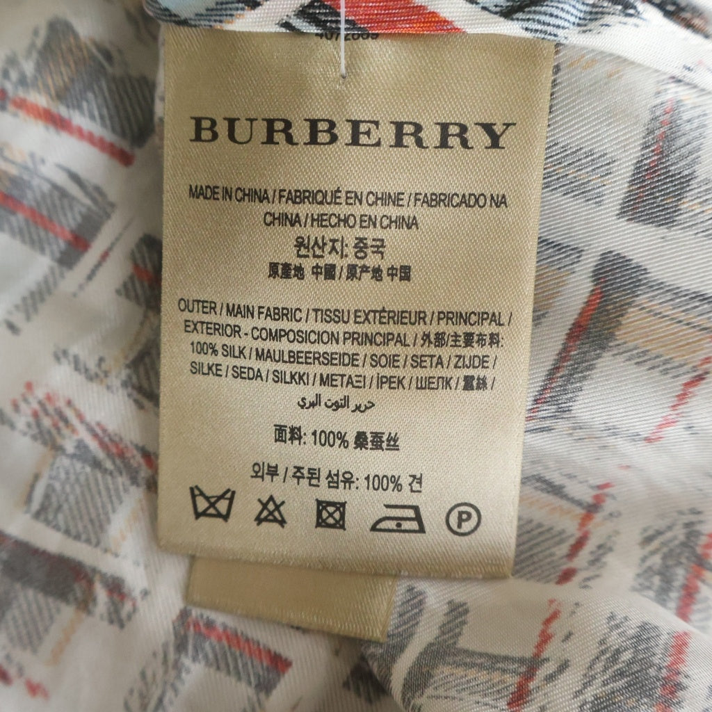 BURBERRY(バーバリー) Scribble Check Silk Dress 長袖チェックドレスシャツ シルクシャツ マルチ レディース 4072889