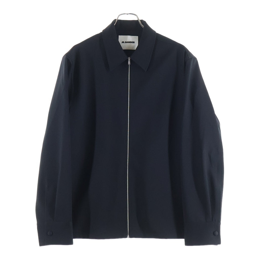 JIL SANDER(ジルサンダー) 24AW SHIRT 106 ギャバジン ジップシャツジャケット ブラック J22DL0254