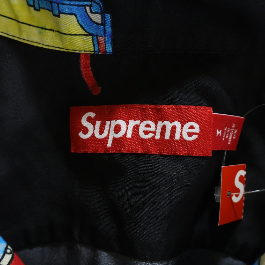 SUPREME(シュプリーム) 26SS Guns Silk S/S Shirt ガンズ 総柄半袖シルクシャツ ブラック