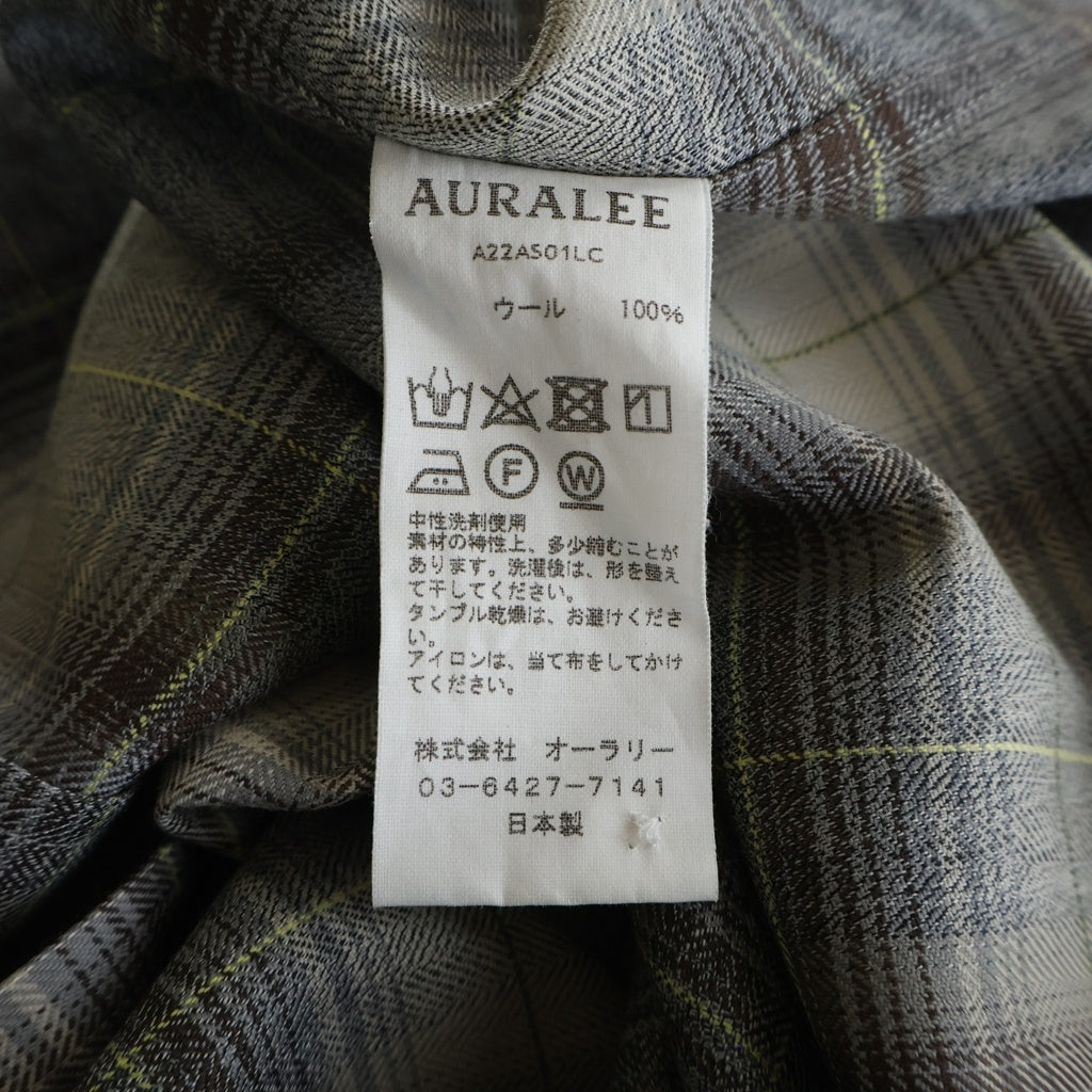 AURALEE(オーラリー) 22AW SUPER LIGHT WOOL CHECK SHIRTS スーパーライトウールチェックシャツ グレー A22AS01LC