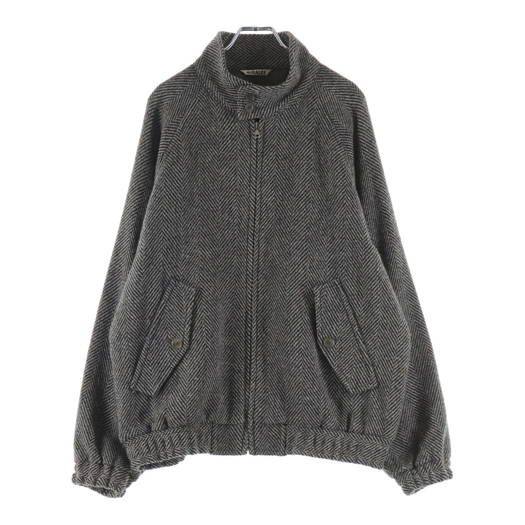 AURALEE(オーラリー) 24AW LAMA SHETLAND WOOL TWEED ZIP BLOUSON ラマシェットランドウールツイード ジップブルゾン ブラウン A24AB03LS