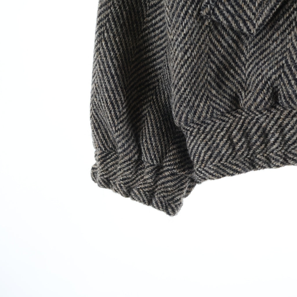 AURALEE(オーラリー) 24AW LAMA SHETLAND WOOL TWEED ZIP BLOUSON ラマシェットランドウールツイード ジップブルゾン ブラウン A24AB03LS