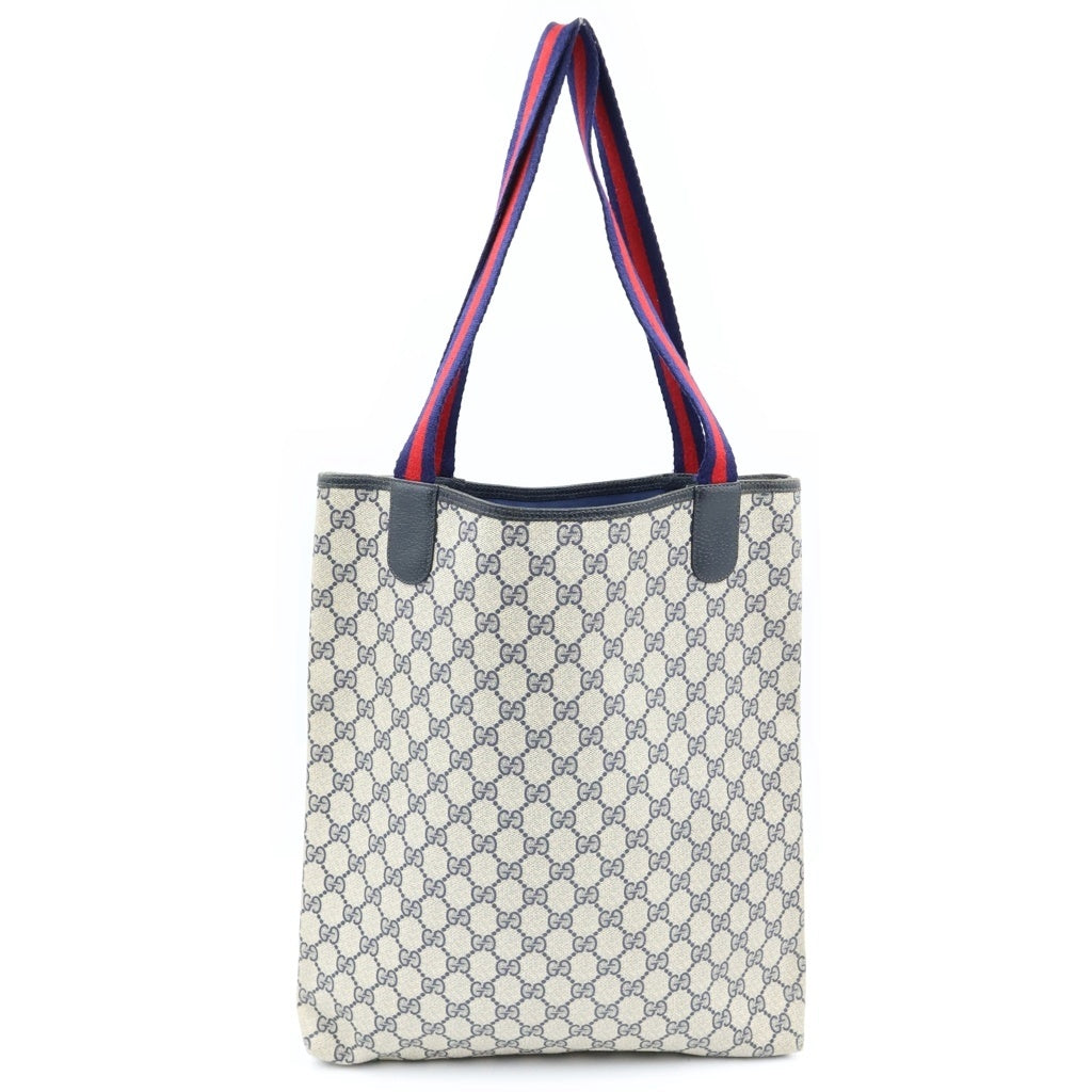 GUCCI(グッチ) VITAGE GG Tote Bag ヴィンテージ オールドグッチ シェリーライン レザートートバッグ ベージュ レディース