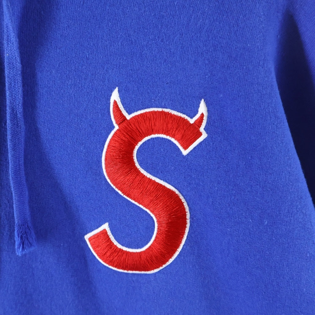 SUPREME(シュプリーム) 22AW S Logo Hooded Sweatshirt ロゴエンブロイダリー フーデッド スウェット プルオーバーパーカー ブルー -