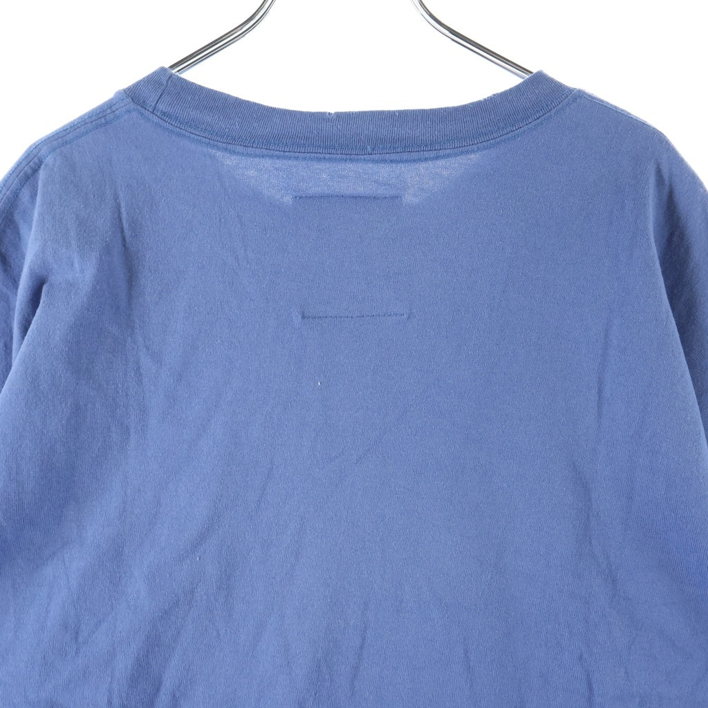 MAISON MIHARAYASUHIRO(メゾンミハラヤスヒロ) 24SS DISTRESSED ACID TEE プリントデザイン デストロイ加工 クルーネック コットン半袖Tシャツ ブルー J12TS552