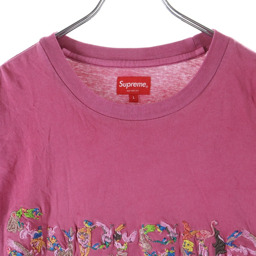 SUPREME(シュプリーム) 23SS Animal Kingdom S/S Top Magenta アニマルキングダム エンブロイダリーデザイン クルーネック コットン半袖Tシャツ カットソー ピンク -