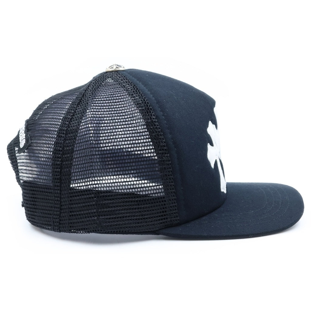 CHROME HEARTS(クロムハーツ) TRUCKER CAP トラッカーキャップ 3セメタリーレザーパッチメッシュキャップ 帽子 ブラック/ホワイト