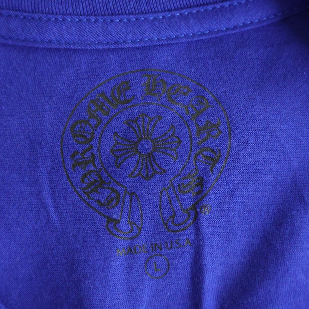 CHROME HEARTS(クロムハーツ) BLUE STAR LONG SLEEVE TEE バックスタープリントクルーネック長袖Tシャツ ロングスリーブカットソー ブルー