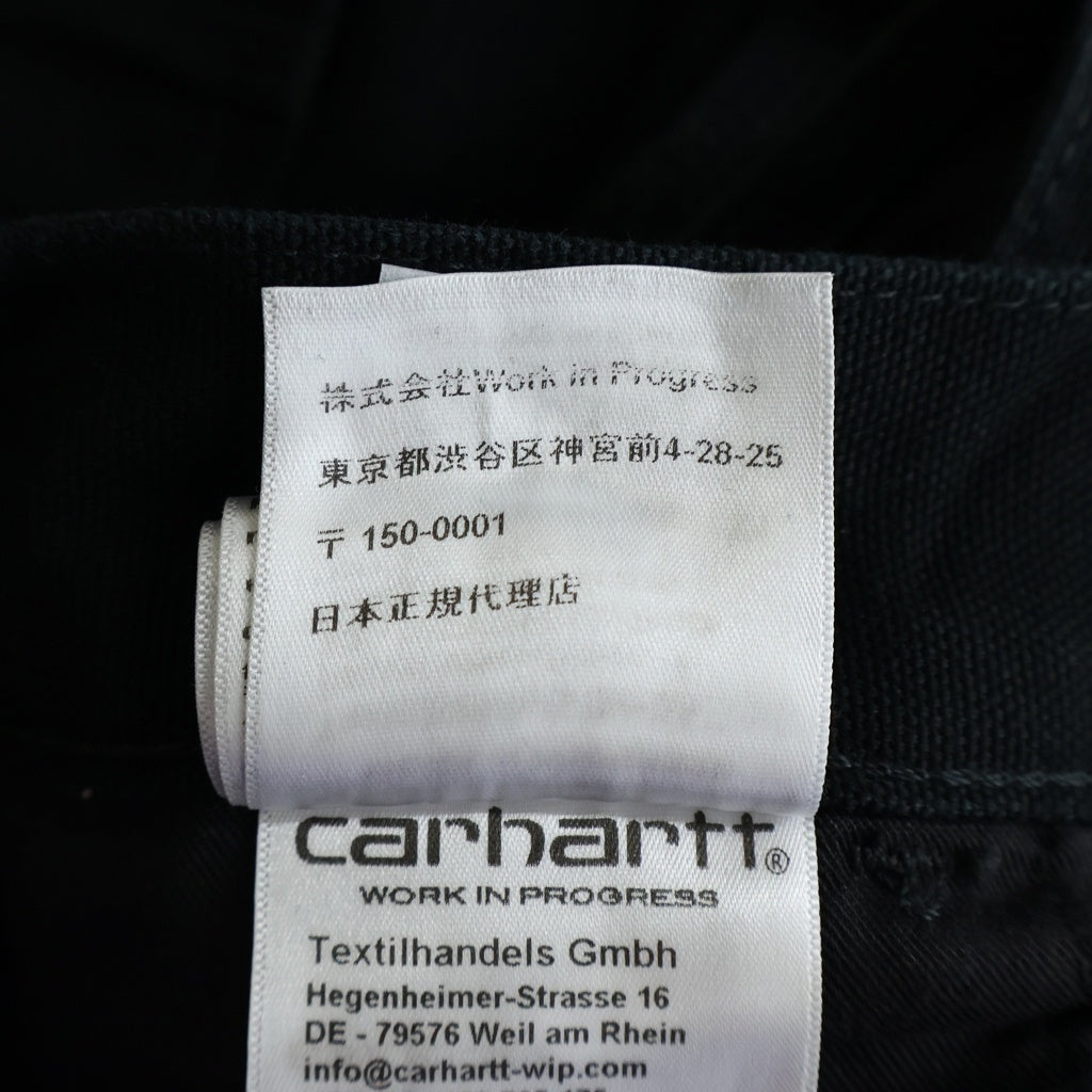 CARHARTT(カーハート) Double Knee Pant ロゴパッチ ジップフライ ダブルニー デニムパンツ ブラック IO31501-26FP
