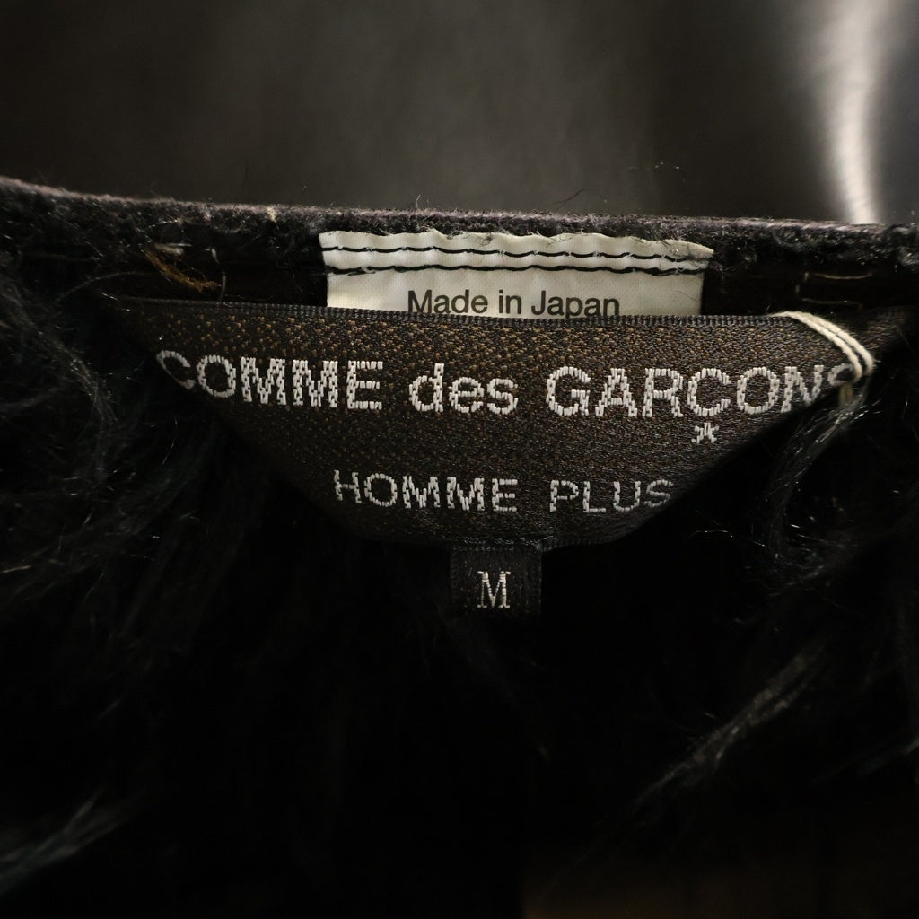 COMME des GARCONS HOMME PLUS(コムデギャルソンオムプリュス) フェイクレザー シングルライダース ノーカラーレザージャケット PL-J048 ブラック